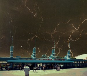 A composite image of the storm, from the perspective of the less adventurous hotel guests. 