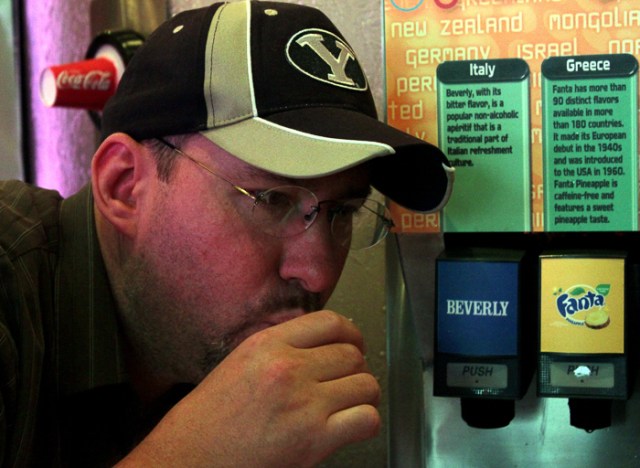 Rich taking his first swig of Beverley.  Also: his last.