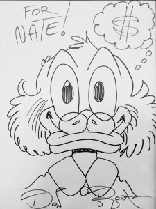 Scrooge has his mind on his money and his money on his mind.