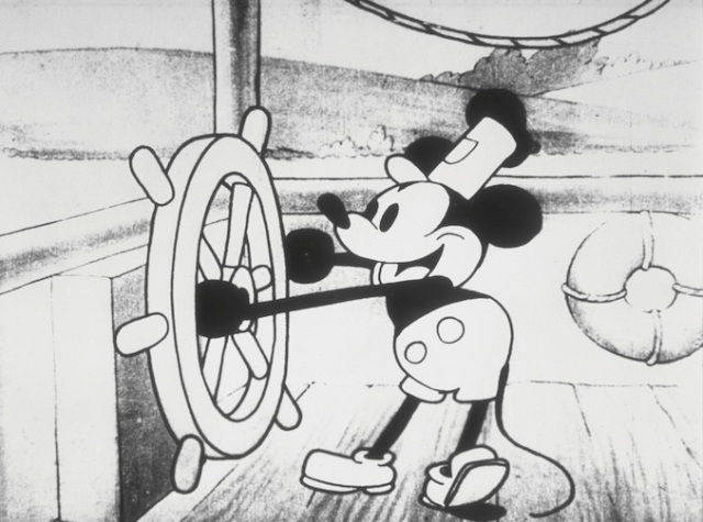 Pictured: Mickey on the way to his very first Thanksgiving dinner. Unfortunately, Walt Disney had not drawn any friends for him yet.