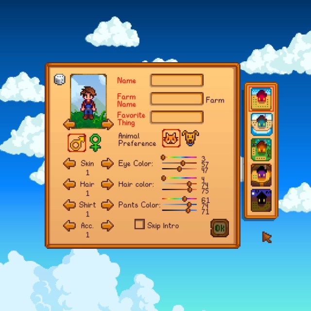 Character Creation Before